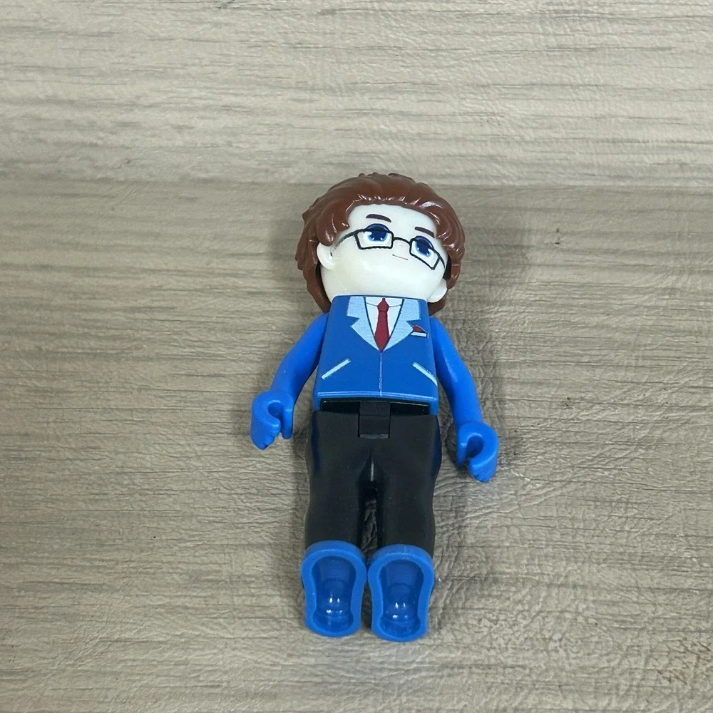 Playmobil Figure Blue Blazer White Shirt Glasses Red Tie Replacement
